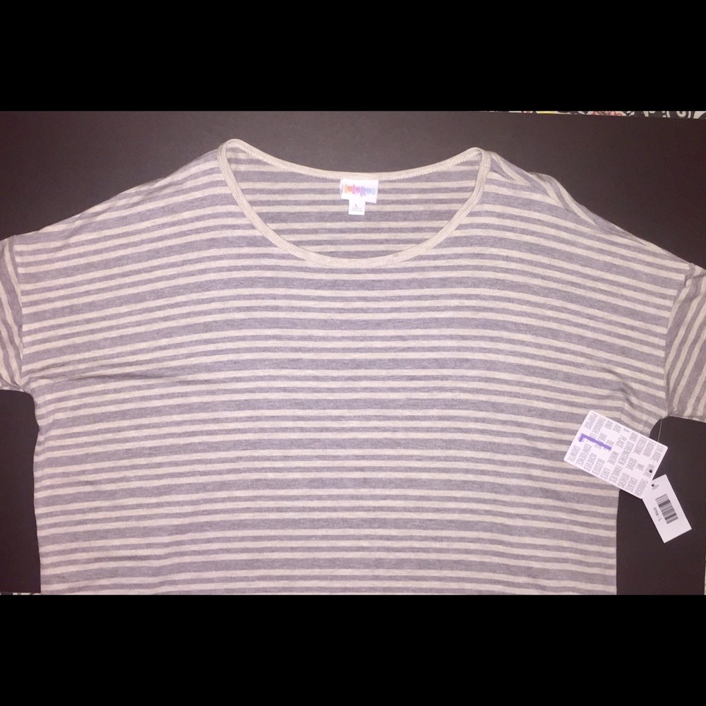LuLaRoe Large Grey Striped Irma